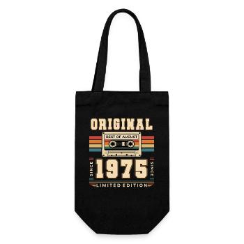 Cadeau d’anniversaire pour le 51e anniversaire Millésime août 1975 - Sac à bouteille - noir - Devant