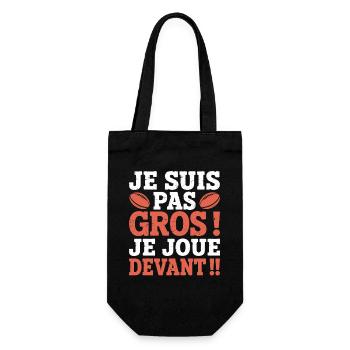Rugby Cadeau humour personnalisé - Sac à bouteille - noir - Devant