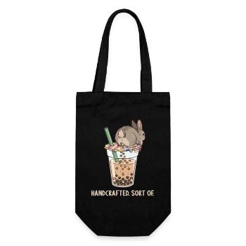 Bubble Tea Boba Drôle de Lapin mignon - Sac à bouteille - noir - Devant