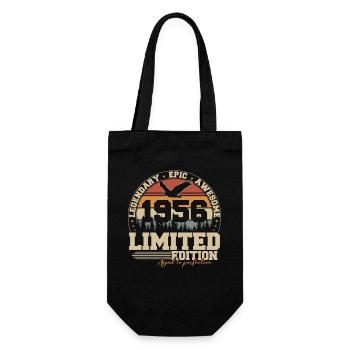 1956 Jahrgang Vintage Geburtstag Geschenk - Geschenkbeutel für Flaschen - Schwarz - Vorne