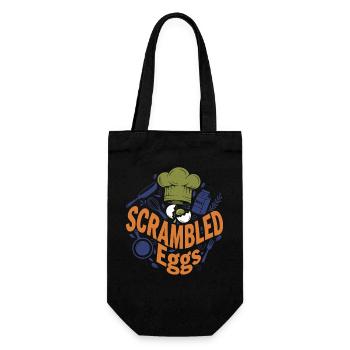Breakfast Funny Brunch Coffee Scrambled Eggs - Gift Bag for Bottles - black - Front