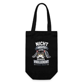 Heute Vielleicht Auch Nicht Lustige Katze - Geschenkbeutel für Flaschen - Schwarz - Vorne