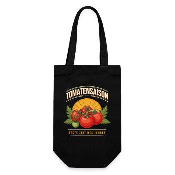 Tomatensaison – Beste Zeit des Jahres - Geschenkbeutel für Flaschen - Schwarz - Vorne