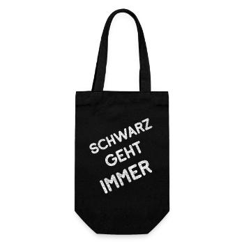 Die Farbe Schwarz geht immer lustige Farben Spruch - Geschenkbeutel für Flaschen - Schwarz - Vorne