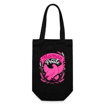 Maman Poule Mignonne Rose Fête des Mères - Sac à bouteille - noir - Devant