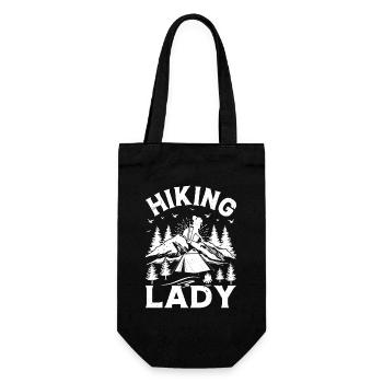 Mountain Hiking Girls Hiking Lady - Geschenkbeutel für Flaschen - Schwarz - Vorne