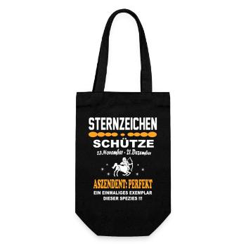 Sternzeichen Schütze Aszendent Perfekt - Geschenkbeutel für Flaschen - Schwarz - Vorne