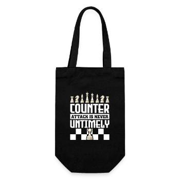 Chess Chess Player Chessboard - Gift Bag for Bottles - black - Front