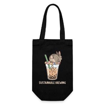 Bubble Tea Boba Drôle de Lapin mignon - Sac à bouteille - noir - Devant