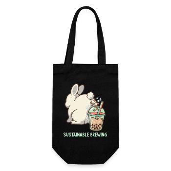 Bubble Tea Boba Drôle de Lapin mignon - Sac à bouteille - noir - Devant