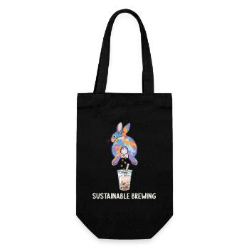 Bubble Tea Boba Drôle de Lapin mignon - Sac à bouteille - noir - Devant