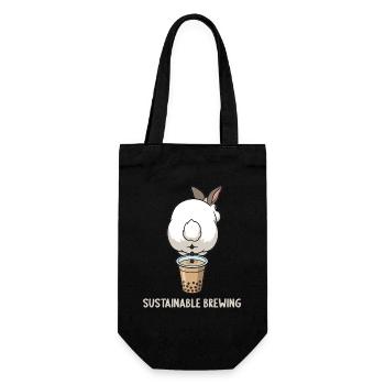 Bubble Tea Boba Drôle de Lapin mignon - Sac à bouteille - noir - Devant