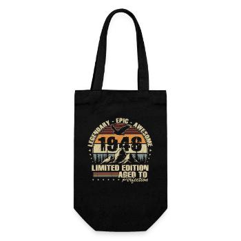 80th Birthday Gift 1946 Vintage Retro - Gift Bag for Bottles - black - Front
