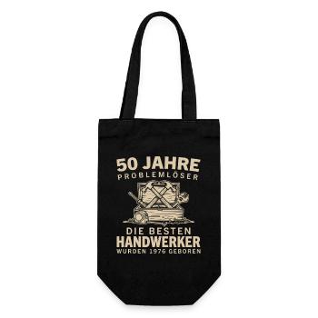 50 Jahre Problemlöser Handwerker 1976 Geburtstag - Geschenkbeutel für Flaschen - Schwarz - Vorne