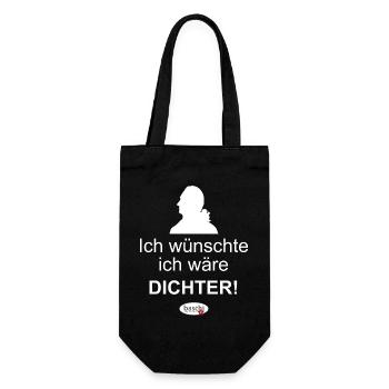 Ich wünschte ich wäre Dichter - Geschenkbeutel für Flaschen - Schwarz - Vorne