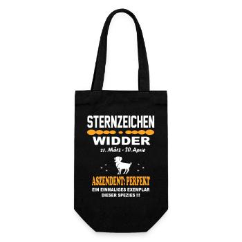 Widder Sternzeichen Aries Exzellenz Horoskop - Geschenkbeutel für Flaschen - Schwarz - Vorne