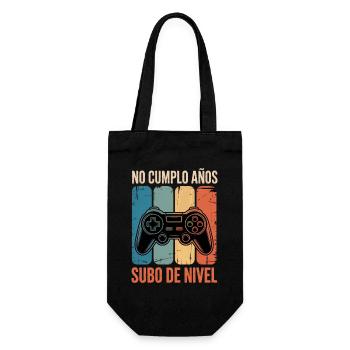 No Cumplo Años: Subo de Nivel Retro - Geschenkbeutel für Flaschen - Schwarz - Vorne