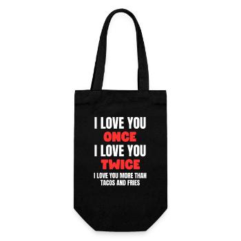 Tacos Fries Love - Gift Bag for Bottles - black - Front