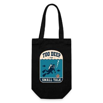 Too deep for small talk - Gift Bag for Bottles - black - Front