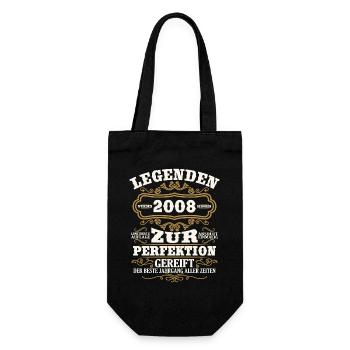 Legenden 2008 Vintage Geschenk zum 18. Geburtstag - Geschenkbeutel für Flaschen - Schwarz - Vorne