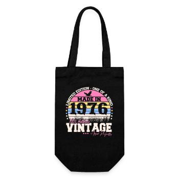 Cadeau d’anniversaire vintage 1976 50 ans rétro - Sac à bouteille - noir - Devant