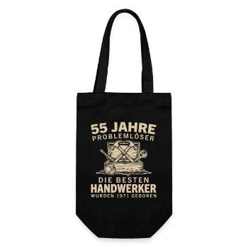55 Jahre Problemlöser Jahrgang 1971 Handwerker - Geschenkbeutel für Flaschen - Schwarz - Vorne