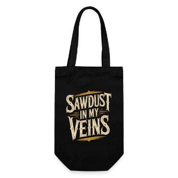 Cabinet Maker Sawdust In My Veins Woodworker - Gift Bag for Bottles - black - Front