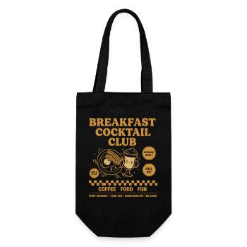 Breakfast Cocktail Club Funny Brunch Coffee Food - Gift Bag for Bottles - black - Front
