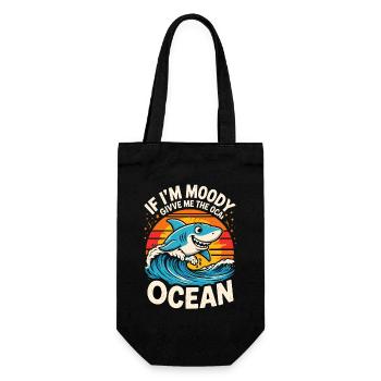 SI JE SUIS LUNATIQUE, DONNE-MOI L’OCÉAN Drôle de requin Océan - Sac à bouteille - noir - Devant