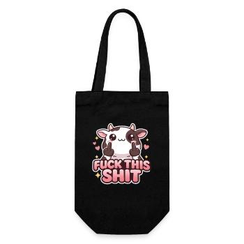 Cow Fuck This Shit - Gift Bag for Bottles - black - Front