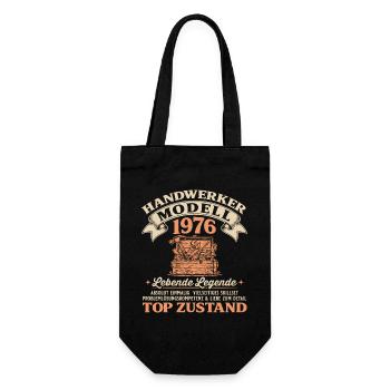 50. Geburtstag Handwerker Modell 1976 - Geschenkbeutel für Flaschen - Schwarz - Vorne