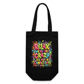 Relax, we're all crazy - Gift Bag for Bottles - black - Front