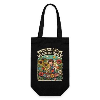 La gentillesse fait pousser les fleurs les plus fraîches - Sac à bouteille - noir - Devant