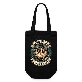 Funny sarcastic fun fact I don't care - Gift Bag for Bottles - black - Front