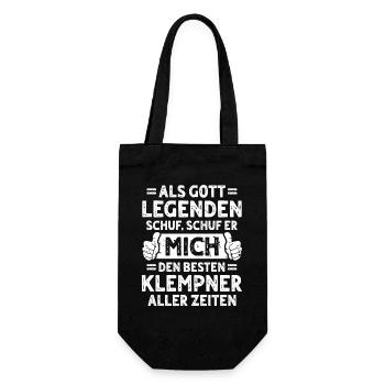 Klempner - Geschenkbeutel für Flaschen - Schwarz - Vorne
