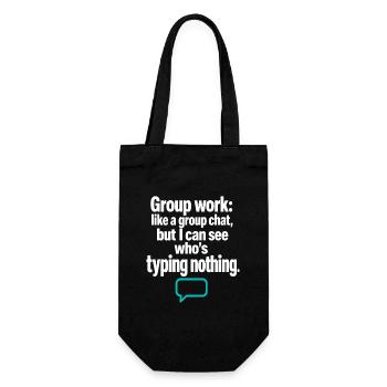 Funny Teacher Group Work Group Chat Typing Nothing - Gift Bag for Bottles - black - Front