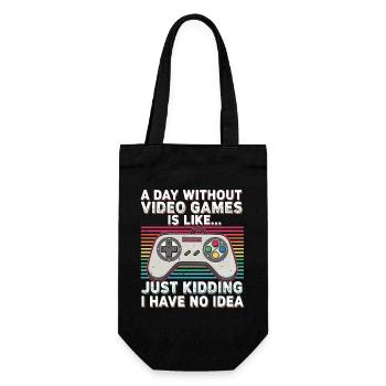 Retro Controller Humor Rainbow - Gift Bag for Bottles - black - Front