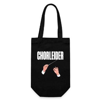 Chorleider - Wortspiel für Chorleiter von Chören - Geschenkbeutel für Flaschen - Schwarz - Vorne