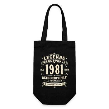 Cadeau pour le 45e anniversaire 1981 Homme Vintage Rétro - Sac à bouteille - noir - Devant