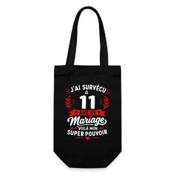 Survécu 11 ans de mariage - Sac à bouteille - noir - Devant
