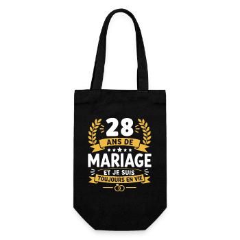 28 Ans de Mariage Toujours en Vie - Sac à bouteille - noir - Devant