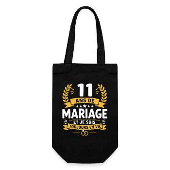 11 Ans de Mariage Toujours en Vie - Sac à bouteille - noir - Devant