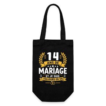 14 Ans de Mariage Toujours Vivants - Sac à bouteille - noir - Devant
