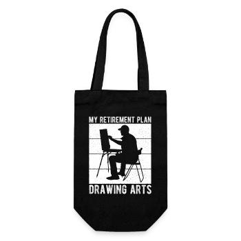 Funny Art Painter My Retirement Plan Drawing Gift - Gift Bag for Bottles - black - Front