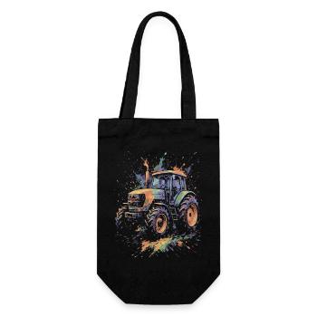 Multicolor Farm Tractor Splash Art - Gift Bag for Bottles - black - Front