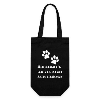 Mir reicht's ich geh meine Katze streicheln - Geschenkbeutel für Flaschen - Schwarz - Vorne