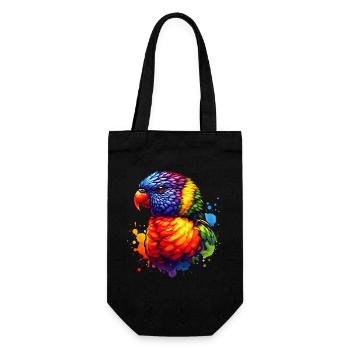 Motif de loriquet forestier - Sac à bouteille - noir - Devant