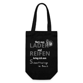 Lader und Reifen - Geschenkbeutel für Flaschen - Schwarz - Vorne