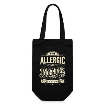 Vintage I'm Allergic To Morning - Gift Bag for Bottles - black - Front