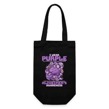Purple Brain Alzheimer's Awareness - Gift Bag for Bottles - black - Front